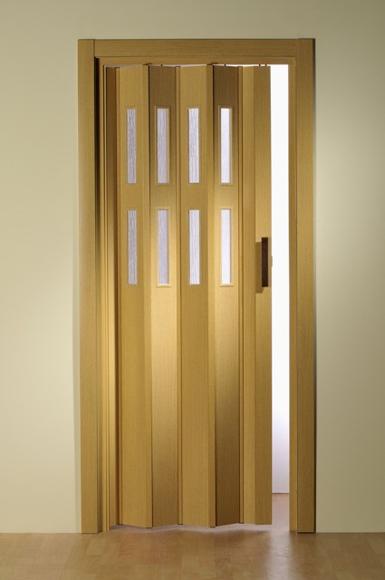 Falttür mit 2 Fenster holzfarbig verschiedene Varianten  